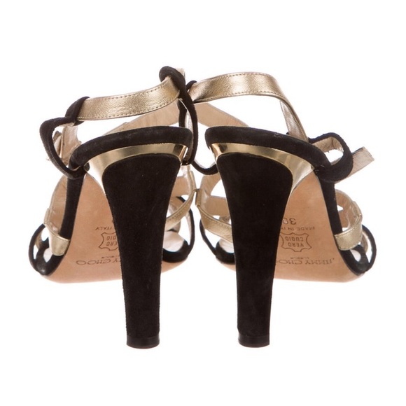 Jimmy Choo Suede Colorblock Pattern Slingback Sandals; Size 9 - Picture 4 of 5